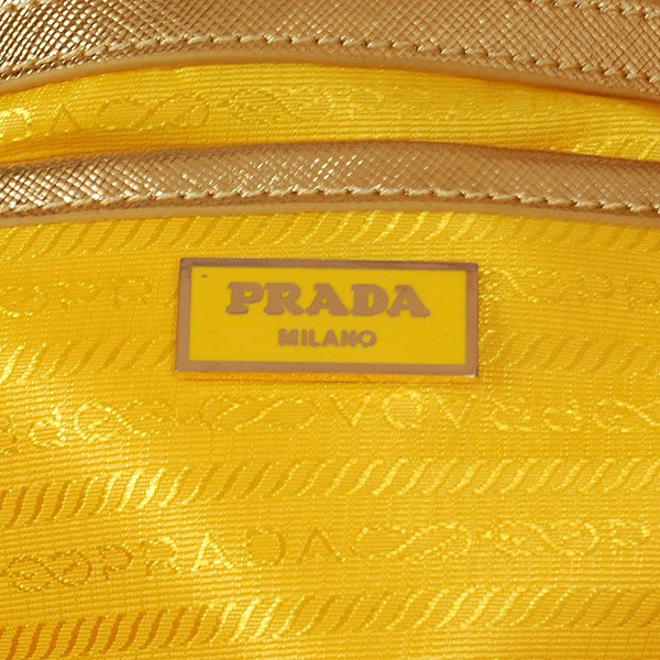 2014 Prada Fluorescence saffiano tote BN2245 gold